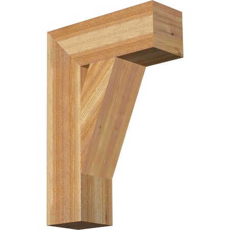 Ekena Millwork Traditional Block Rough Sawn Bracket, Western Red Cedar, 6"W x 18"D x 26"H BKT06X18X26TRA05RWR